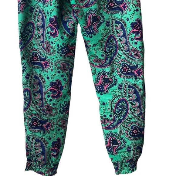 Aerie Lounge Pajama Pants Small Satin Boho Elastic Waist Printed Colorful Hippie - Picture 8 of 9